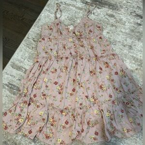 aéropostale floral v-neck ruffled babydoll dress